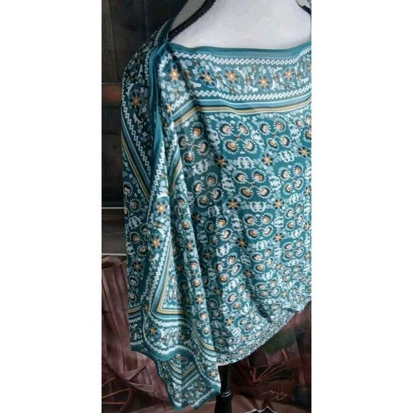 Maxi Studio Blouse Size S Flare Sleeves Lined Elastic Hem Paisley NEW - Picture 4 of 12